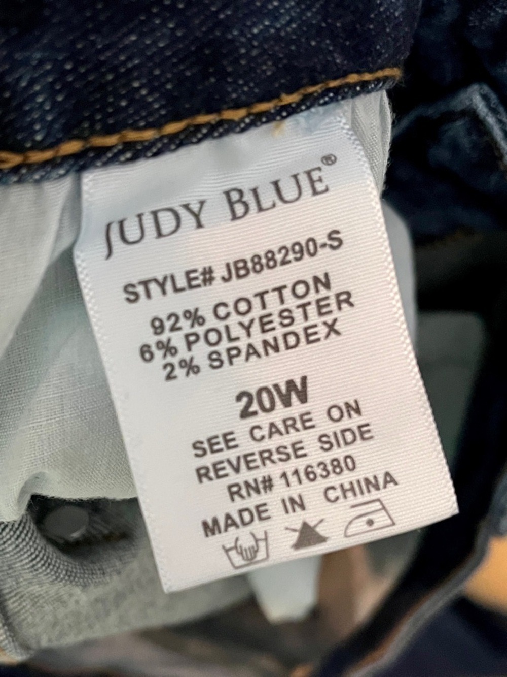 Judy Blue Slim Bootcut Stretch Comfort Jeans size 20W - Picture 6 of 6